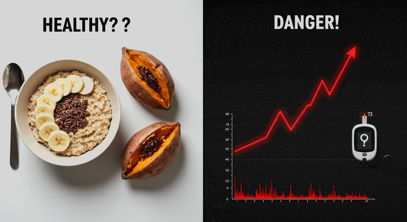 건강식인줄 알았던 음식에서 혈당 스파이크가 증폭되는 사진