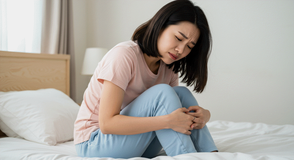 몸속 염증 때문에 피곤한 여성