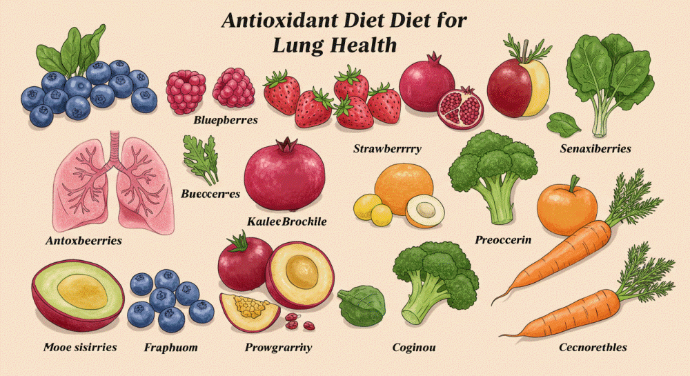 폐 건강에 도움이 되는 항산화 식단