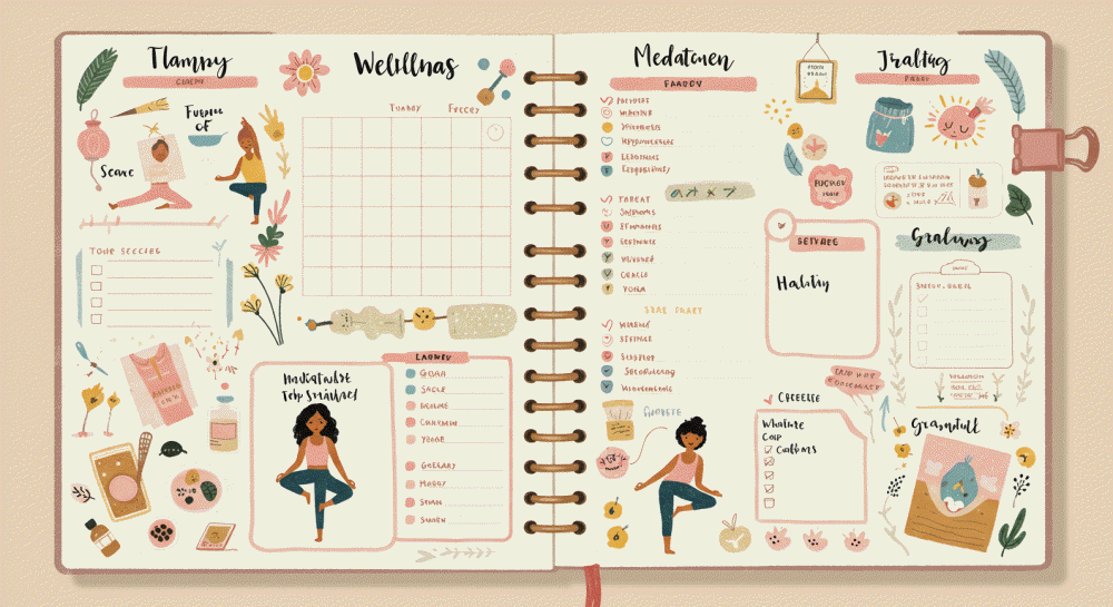 하루 건강 습관을 정리한 다이어리