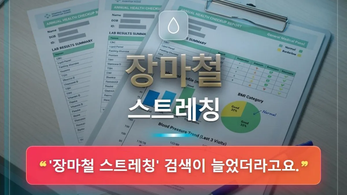 장마철 허리 뻣뻣함… 책상 앞 5분 스트레칭… 장마철 — 홈판 썸네일